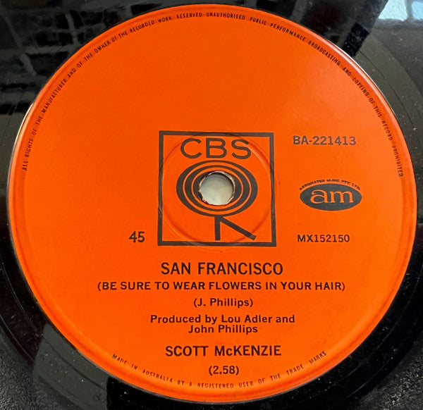 Scott McKenzie : San Francisco (Be Sure To Wear Flowers In Your Hair) (7", Single)