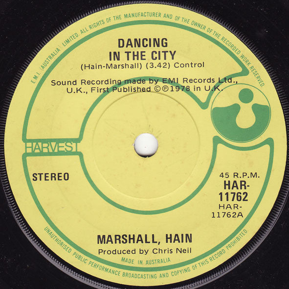 Marshall, Hain* : Dancing In The City (7", Single)