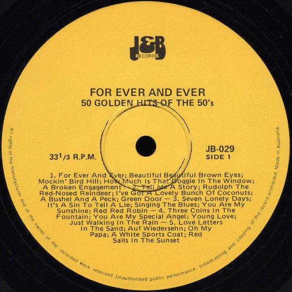 The Music World Singers : Fore Ever & Ever: 50 Golden Hits Of The 50's (LP)