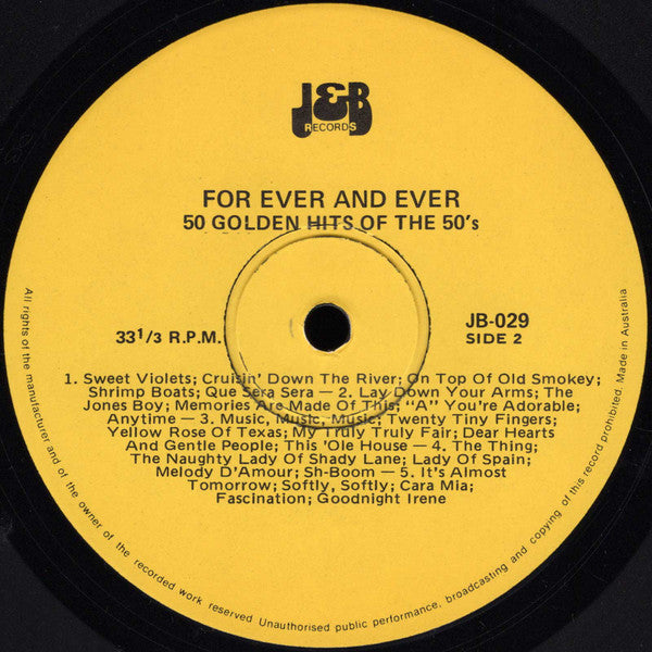 The Music World Singers : Fore Ever & Ever: 50 Golden Hits Of The 50's (LP)