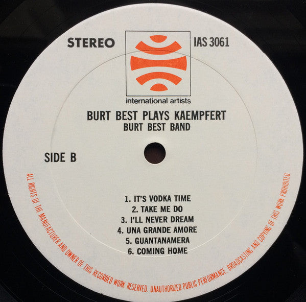 The Burt Best Band : Burt Best Plays Kaempfert (LP)