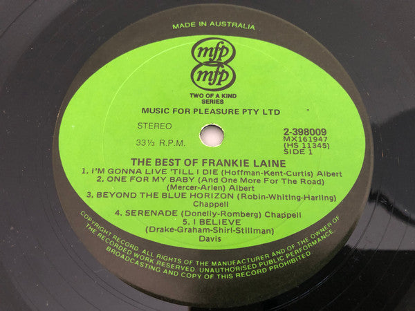 Frankie Laine : The Best Of Frankie Laine (2xLP, Comp)