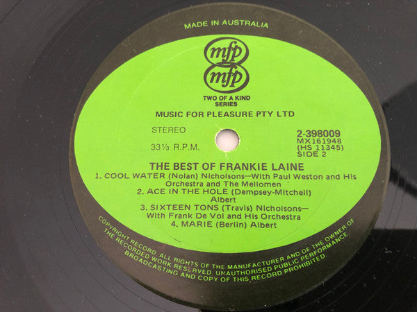 Frankie Laine : The Best Of Frankie Laine (2xLP, Comp)