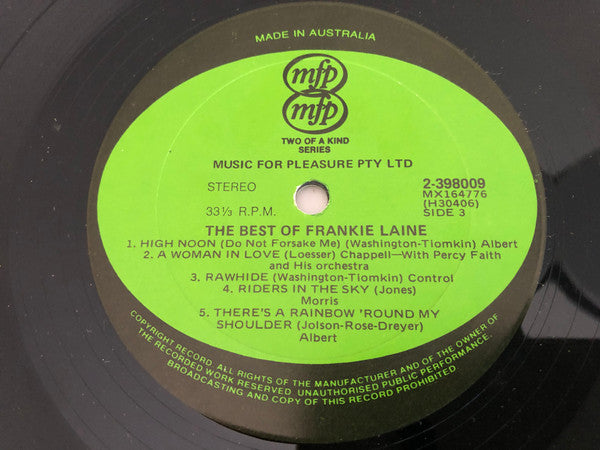 Frankie Laine : The Best Of Frankie Laine (2xLP, Comp)
