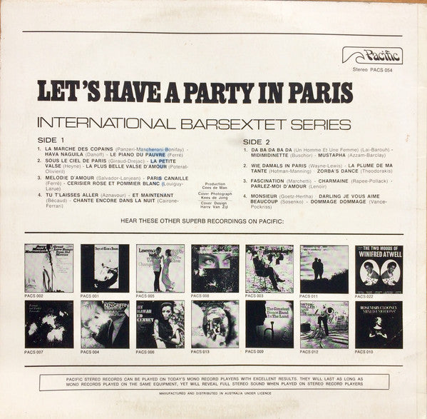 International Barsextet : Let's Have A Party In Paris (LP)