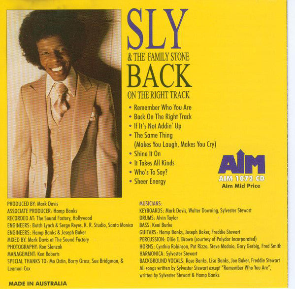 Sly & The Family Stone : Back On The Right Track (CD, Album, RE)