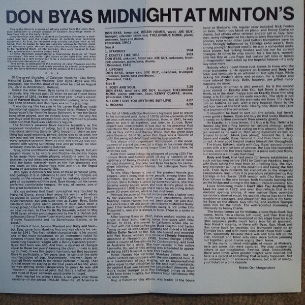Don Byas : Midnight At Minton's (CD, RE)