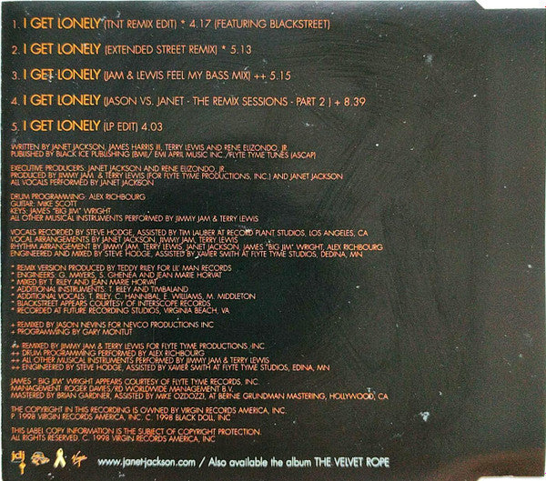 Janet* : I Get Lonely (CD, Single)