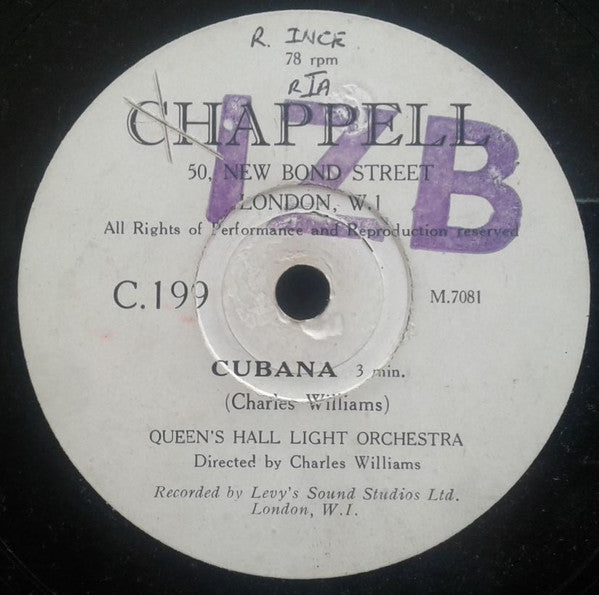 The Queen's Hall Light Orchestra : Cubana (Shellac, 10", S/Sided, Mono)