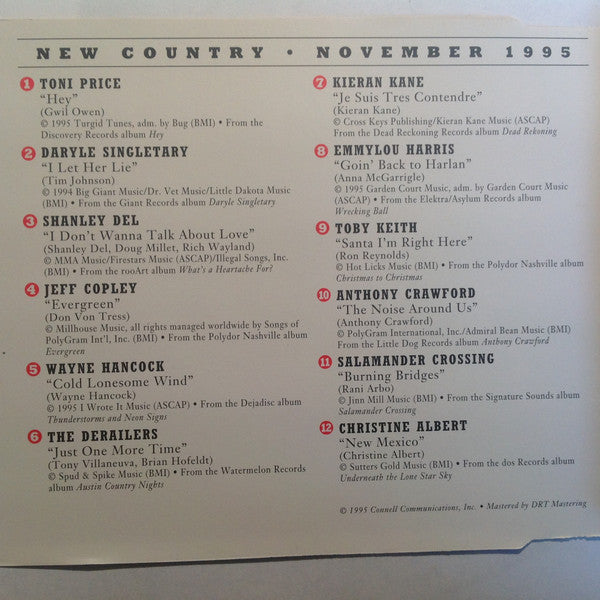 Various : New Country     November 1995 (CD, Comp)