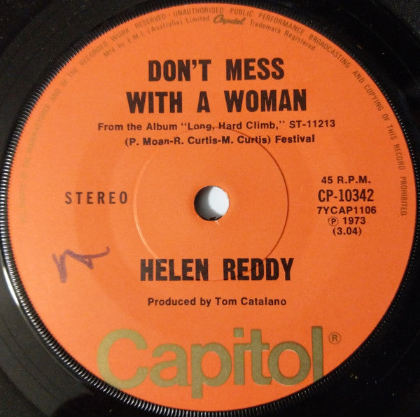 Helen Reddy : Leave Me Alone (Ruby Red Dress) (7")