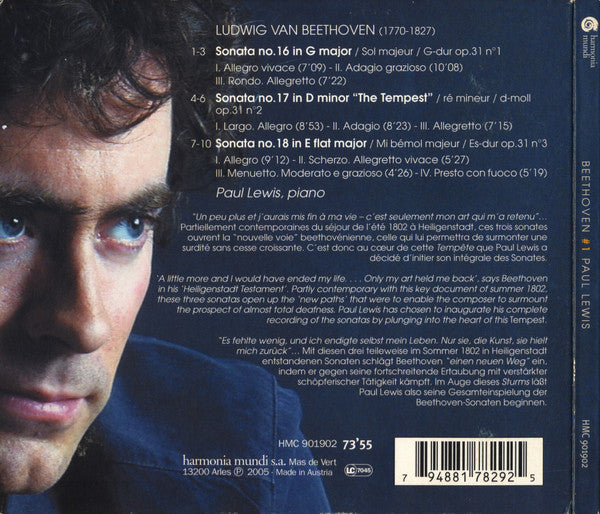 Beethoven* • Paul Lewis (7) : #1 : Sonatas Op. 31 1, 2, 3 (CD, Album)