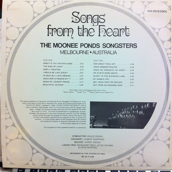 The Moonee Ponds Songsters Of The Salvation Army : Songs From The Heart (LP, Album)