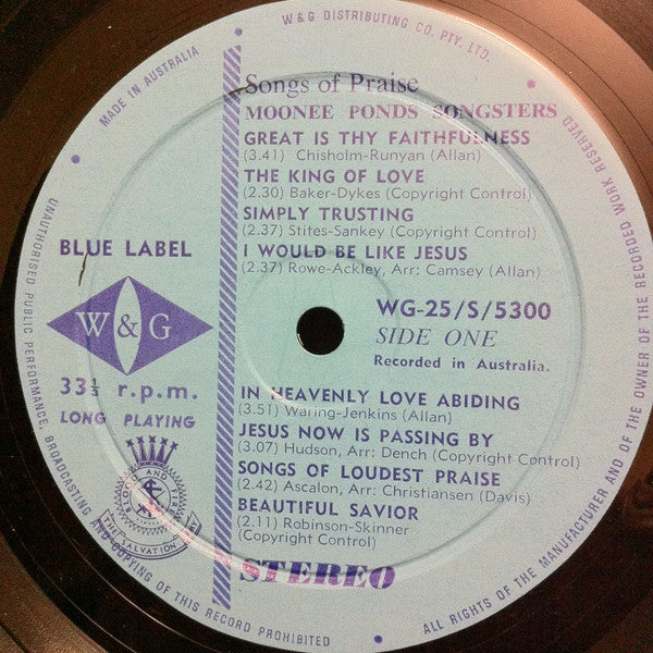 The Moonee Ponds Songsters Of The Salvation Army : Songs From The Heart (LP, Album)