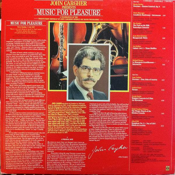 Various : John Cargher Presents Music For Pleasure (LP, Comp)
