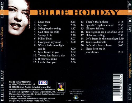 Billie Holiday : Billie Holiday (CD, Comp, RM)