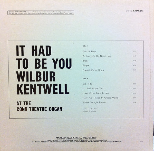 Wilbur Kentwell : It Had To Be You (LP)