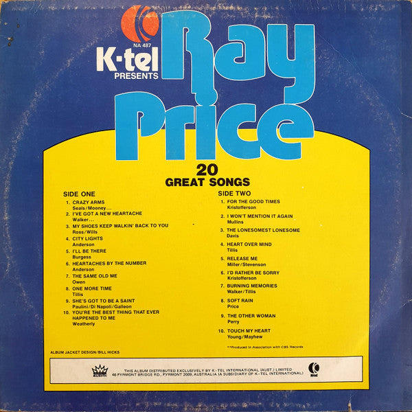 Ray Price : K-Tel Presents Ray Price 20 Great Songs (LP, Comp)