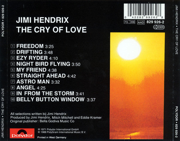Jimi Hendrix : The Cry Of Love (CD, Album, RE)
