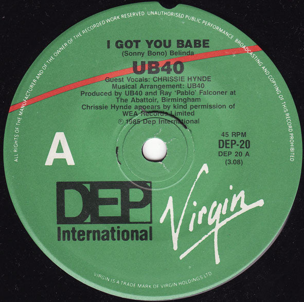UB40 : I Got You Babe (7", Single)