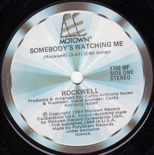Rockwell : Somebody's Watching Me (7", Single)