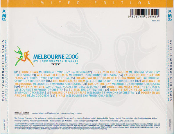 Melbourne Symphony Orchestra : Melbourne 2006 - Official Music From The Opening Ceremony (CD, Album, Ltd)