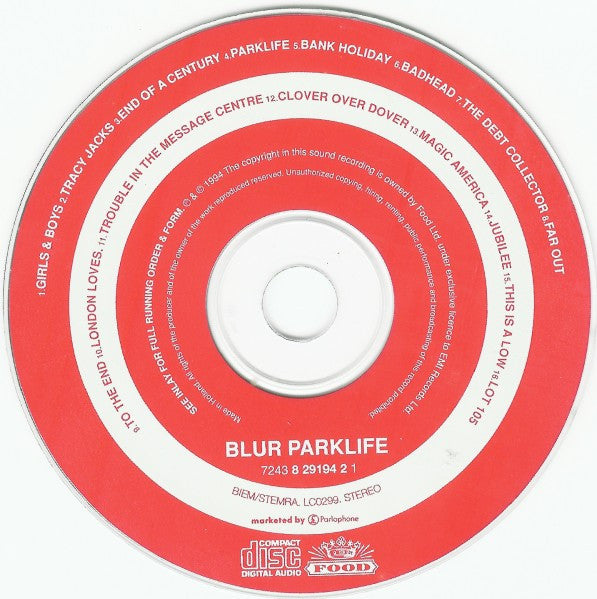 Blur : Parklife (CD, Album, EMI)