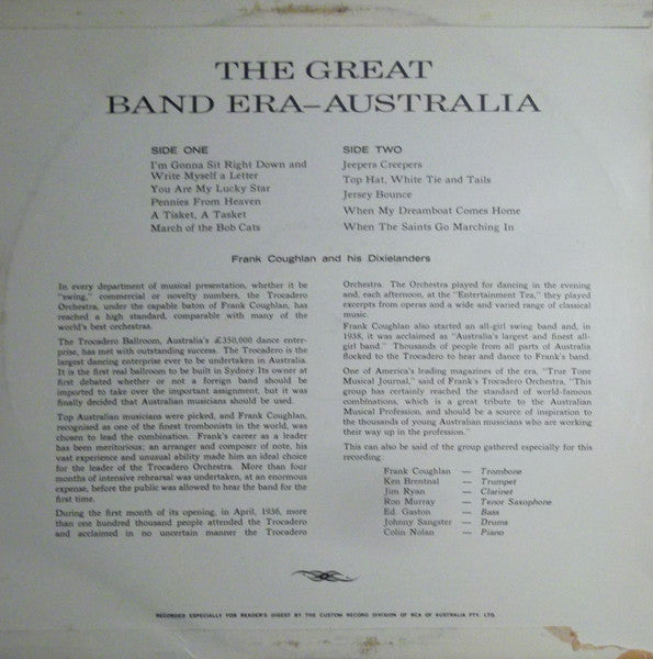 Frank Coughlan And His Dixielanders : The Great Band Era - Australia (LP, Album)