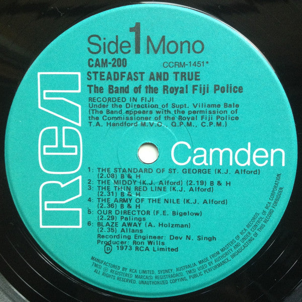 The Band Of The Royal Fiji Police* : Steadfast And True (LP, Album, Mono)