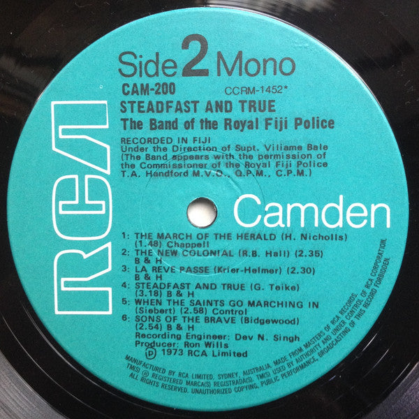 The Band Of The Royal Fiji Police* : Steadfast And True (LP, Album, Mono)