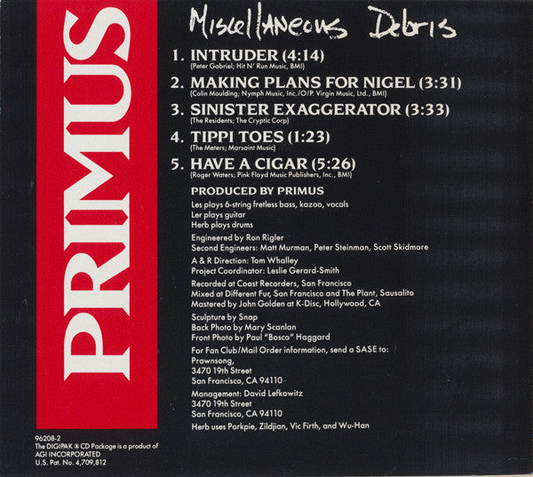 Primus : Miscellaneous Debris (CD, EP, Dig)