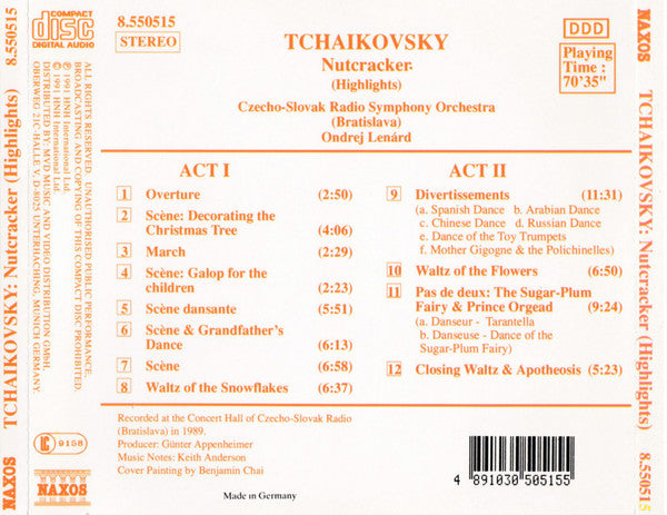 Pyotr Ilyich Tchaikovsky - Slovak Radio Symphony Orchestra, Ondrej Lenárd : Nutcracker (Highlights) (CD, Album)