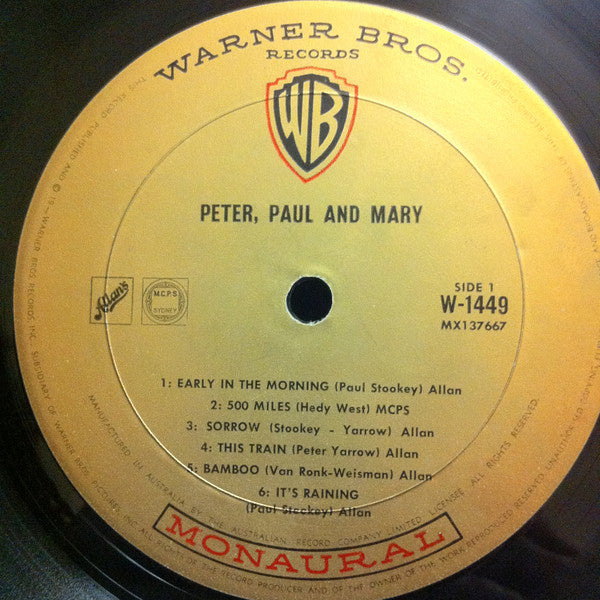 Peter, Paul & Mary : Peter, Paul And Mary (LP, Album, Mono)