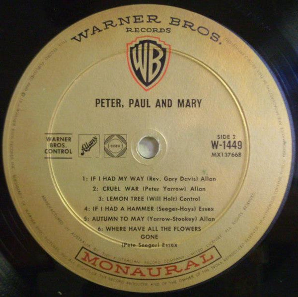 Peter, Paul & Mary : Peter, Paul And Mary (LP, Album, Mono)