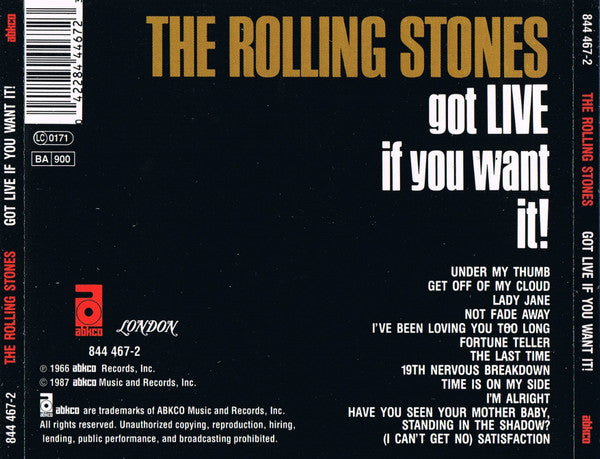 The Rolling Stones : Got Live If You Want It! (CD, Album, RE, RM, PMD)