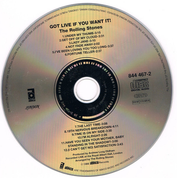 The Rolling Stones : Got Live If You Want It! (CD, Album, RE, RM, PMD)