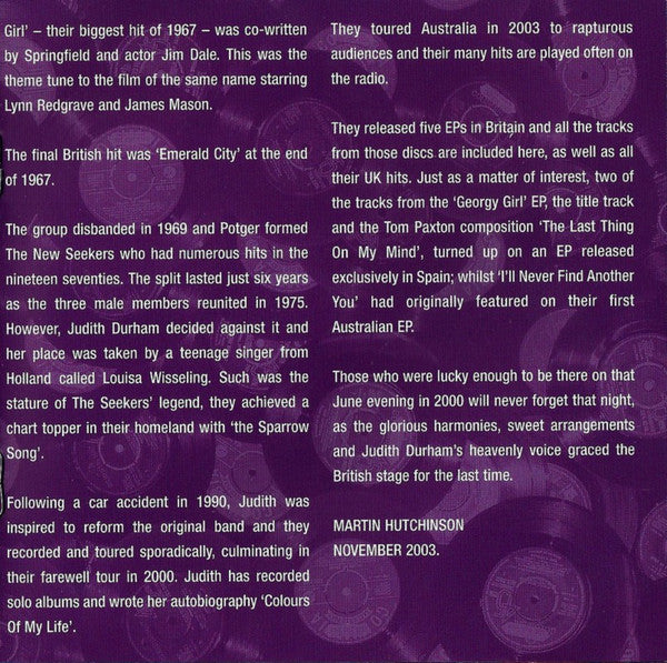 The Seekers : A's, B's & EP's (CD, Comp, Copy Prot., RE)