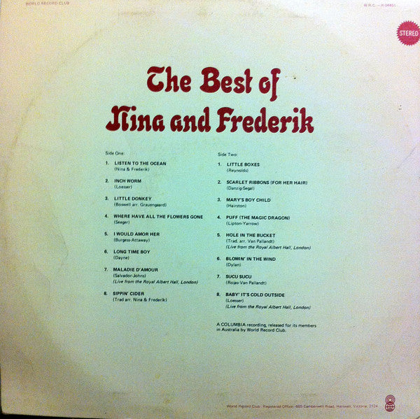 Nina & Frederik : The Best Of Nina And Frederik (LP, Comp, Club)