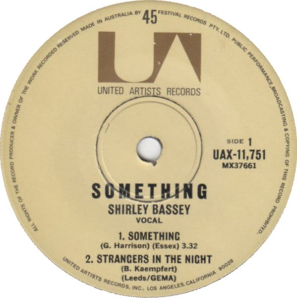 Shirley Bassey : Something (7", EP)