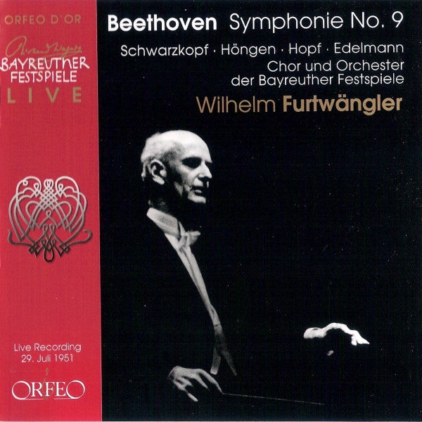Ludwig van Beethoven / Orchester der Bayreuther Festspiele, Chor der Bayreuther Festspiele, Wilhelm Furtwängler, Elisabeth Schwarzkopf, Elisabeth Höngen, Hans Hopf, Otto Edelmann : Symphonie No. 9 (CD, Album, Mono, RE, RM)