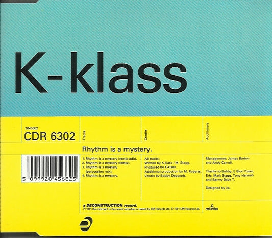 K-Klass : Rhythm Is A Mystery (CD, Single)