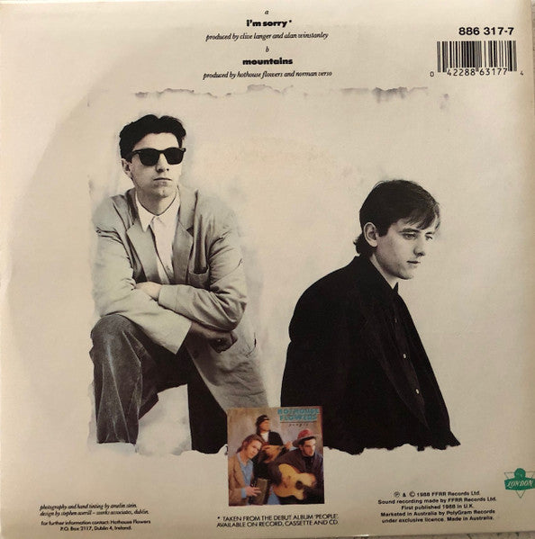 Hothouse Flowers : I'm Sorry (7", Single)