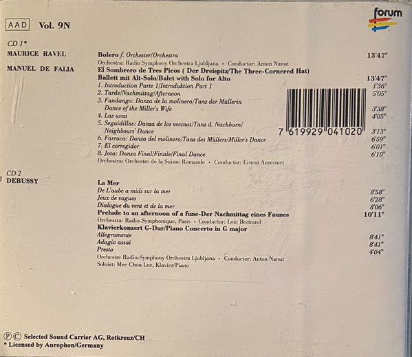 Maurice Ravel, Manuel de Falla, Claude Debussy : Bolero - Der Dreispitz El Sombrero De Tres Picos (2xCD, Comp)