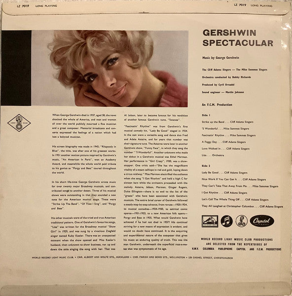 The New World Show Orchestra : Gershwin Spectacular (LP, Album, Mono, Club)