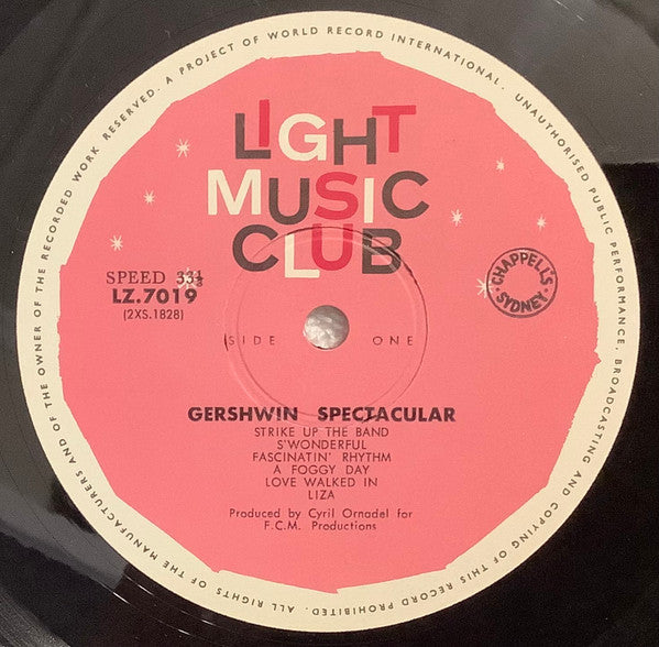 The New World Show Orchestra : Gershwin Spectacular (LP, Album, Mono, Club)