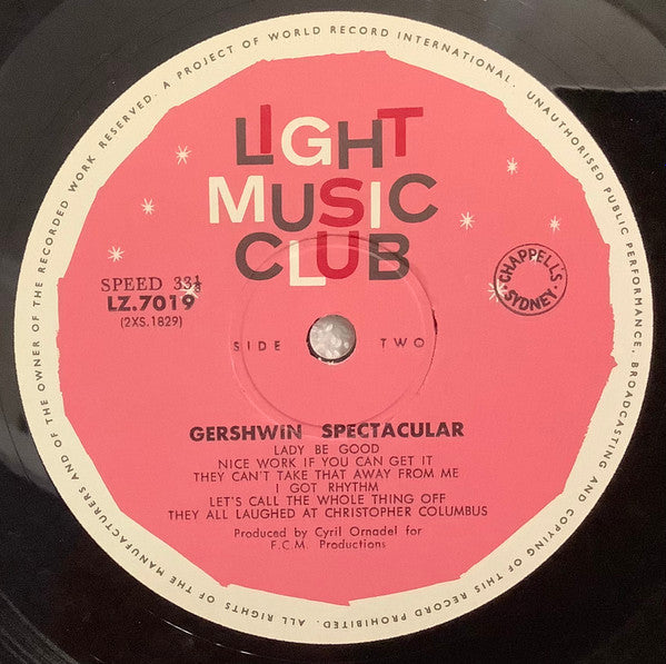 The New World Show Orchestra : Gershwin Spectacular (LP, Album, Mono, Club)