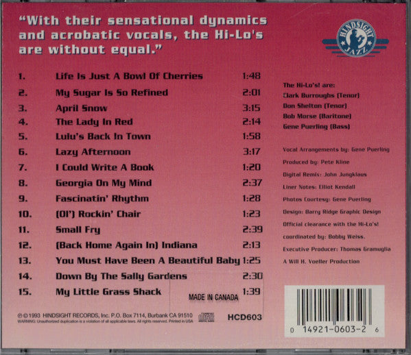 The Hi-Lo's : Cherries And Other Delights (CD, Album)