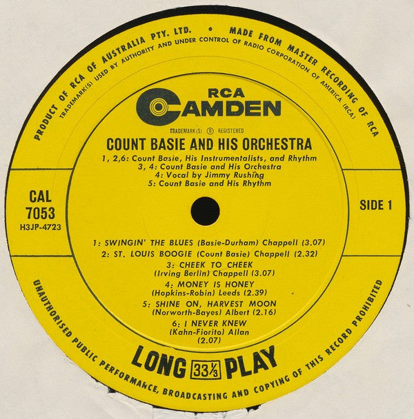Count Basie Orchestra : The Count (LP, Album, Mono)