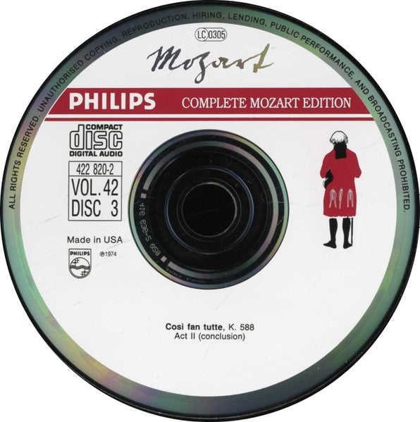 Mozart*, Sir Colin Davis, Orchestra Of The Royal Opera House, Covent Garden, Chorus Of The Royal Opera House, Covent Garden : Cosi Fan Tutte (3xCD, Album, RE)