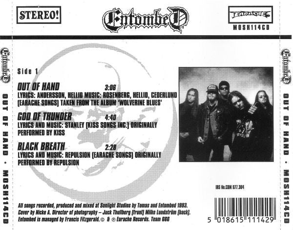 Entombed : Out Of Hand (CD, Maxi)
